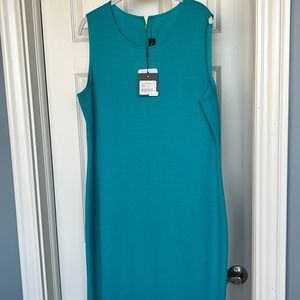 St. John size 16 new with tags knit sleeveless green sheath dress